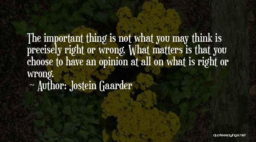 Your Opinion Is Important Quotes By Jostein Gaarder