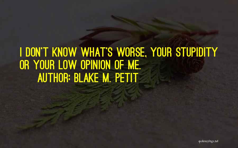 Your Opinion Of Me Quotes By Blake M. Petit