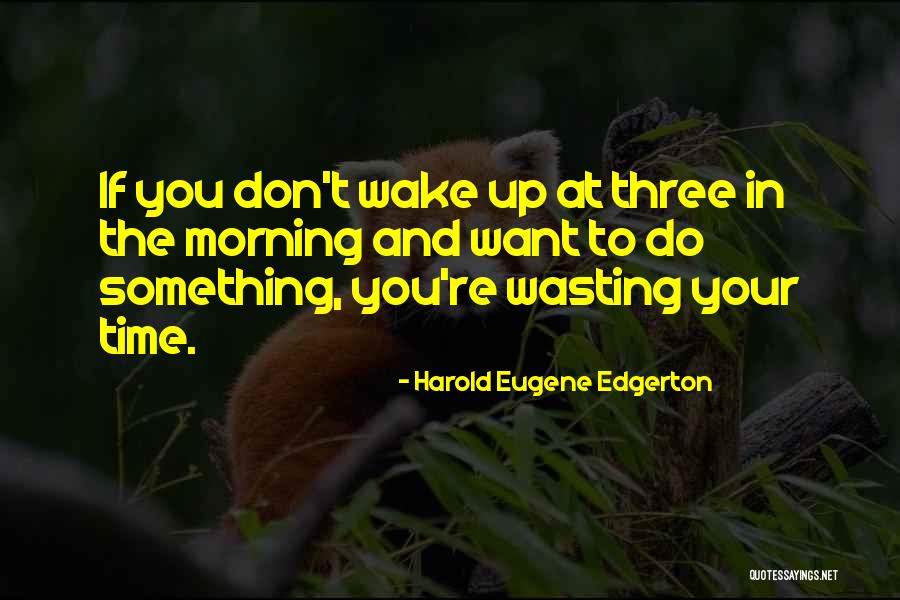 Your Wasting Your Time Quotes By Harold Eugene Edgerton