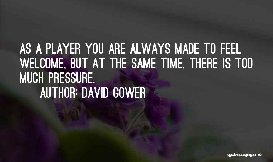 You're Always Welcome Quotes By David Gower