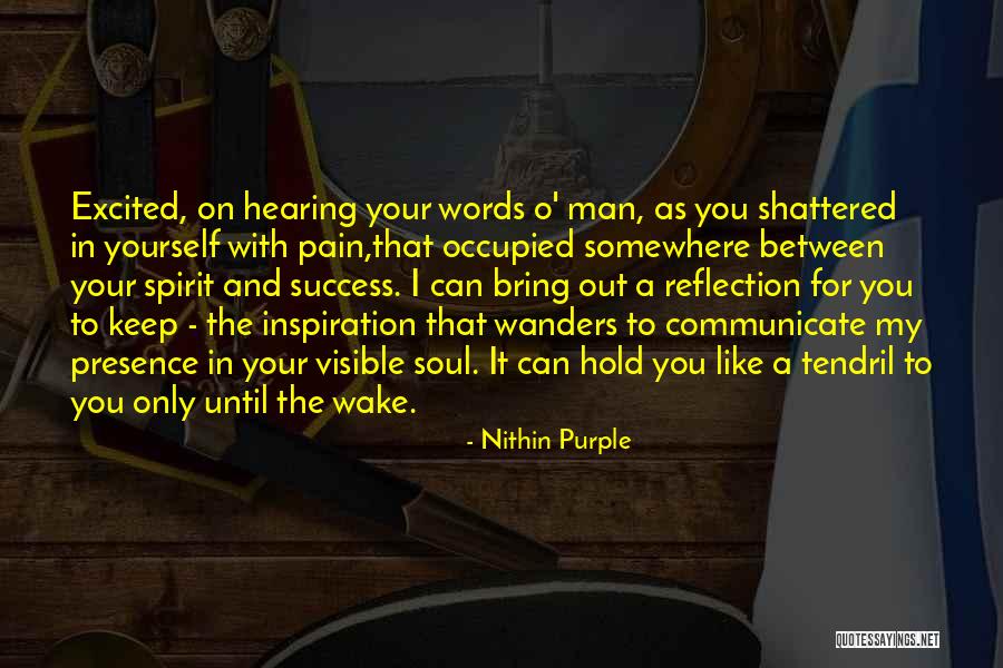 You're My Inspiration Quotes By Nithin Purple