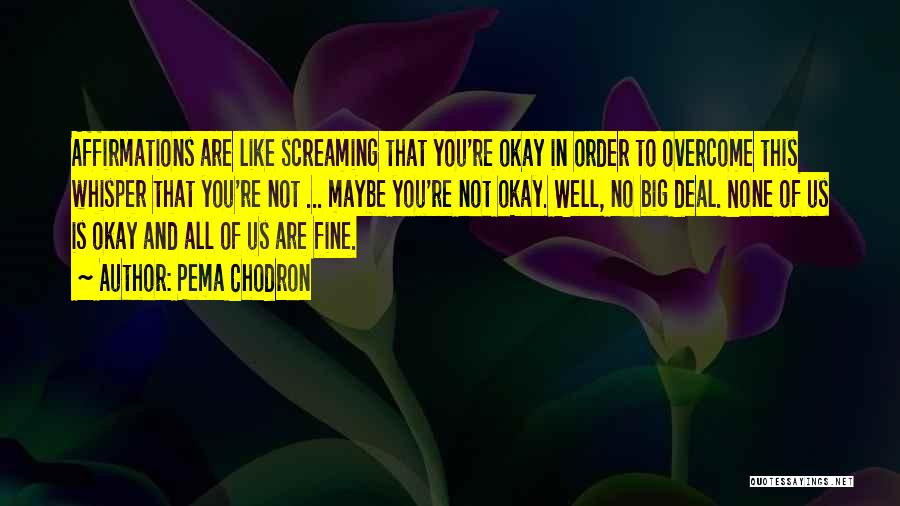 You're Not Okay Quotes By Pema Chodron