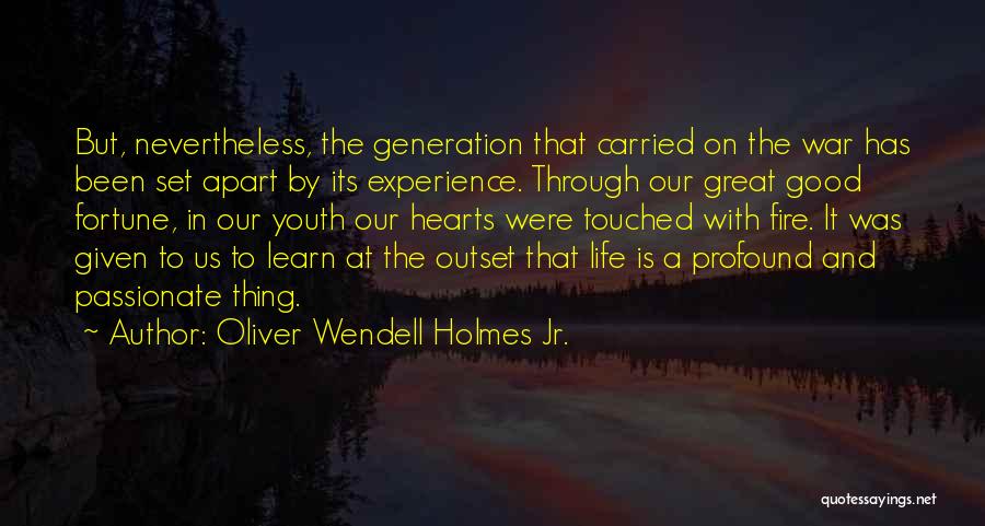 Youth And Experience Quotes By Oliver Wendell Holmes Jr.