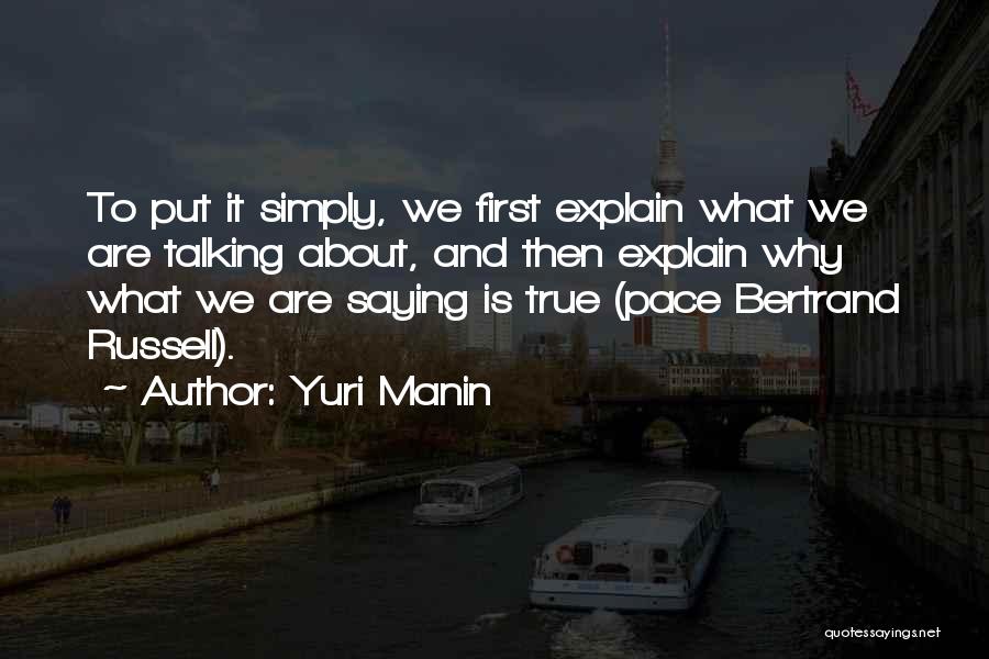 Yuri Manin Quotes 160157