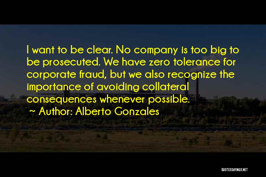 Zero Tolerance Quotes By Alberto Gonzales