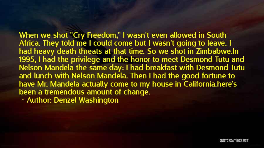 Zimbabwe Africa Quotes By Denzel Washington