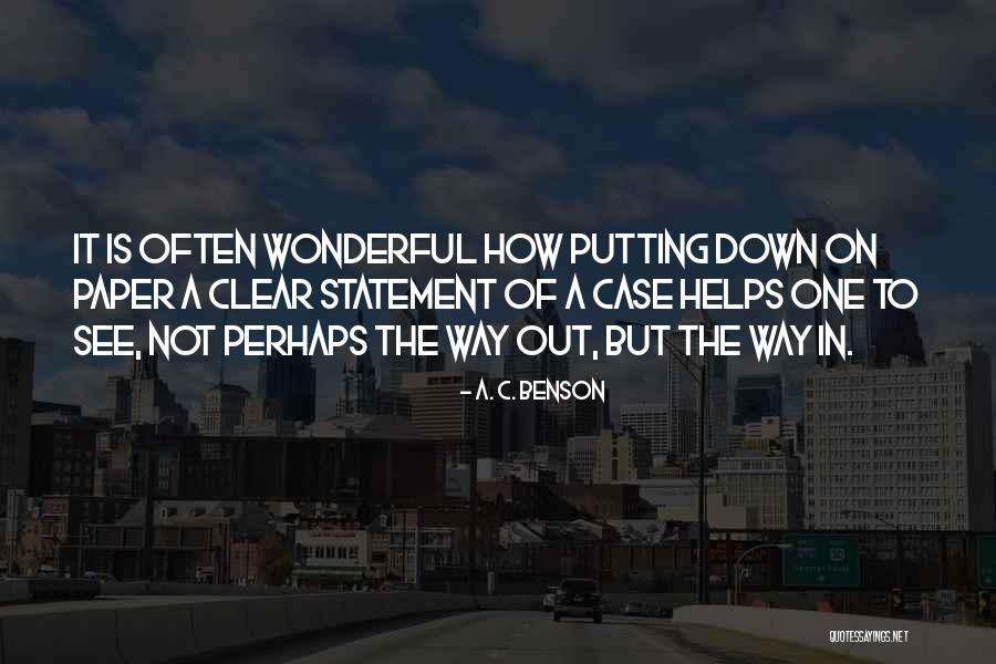 Zoning Department Quotes By A. C. Benson Zoning Department Quotes By A. C. Benson